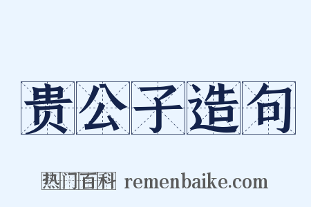 贵公子造句是什么意思的图片